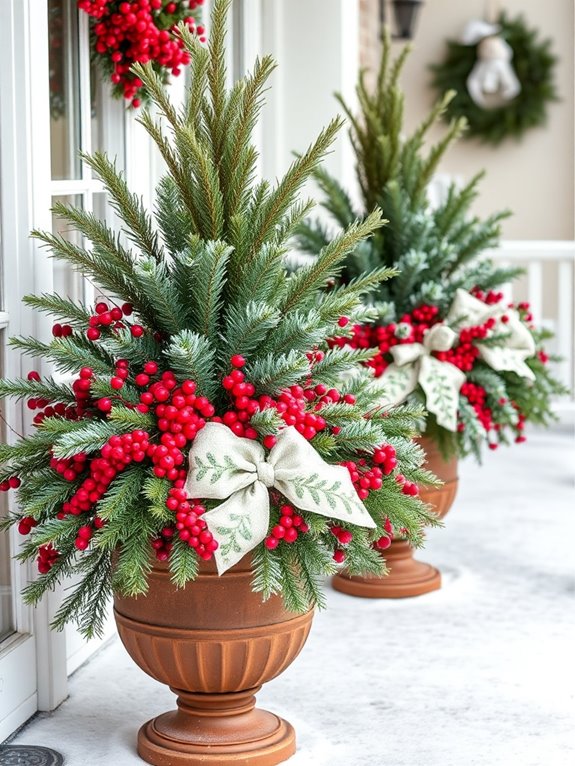 winter wonderland planters ideas