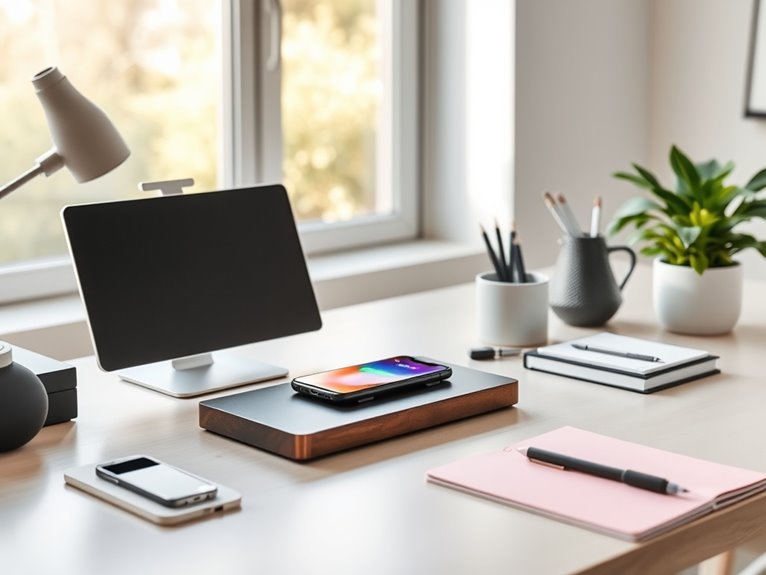 wireless charging declutters workspace