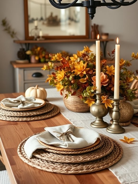 woven baskets enhance dining